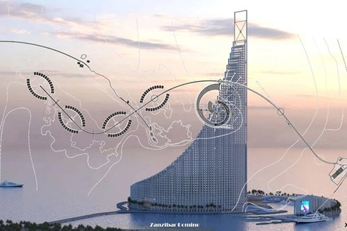 طراحی برج آفریقایی با الهام از بازی دومینو