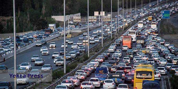 ترافیک‌ در آزادراه قزوین-کرج و محور شهریار-تهران‌
