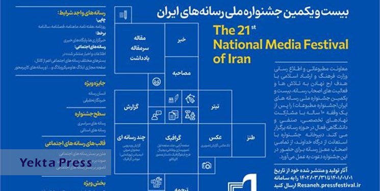 فراخوان بیست و یکمین جشنواره ملی رسانه‌های ایران منتشر شد