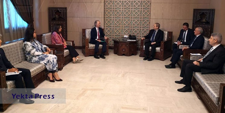 دیدار نماینده سازمان ملل با وزیرخارجه سوریه در دمشق
