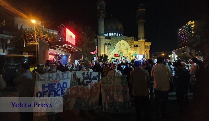 تجمع مردمی در تهران در حمایت از پیروزی مردم فلسطین +عکس
