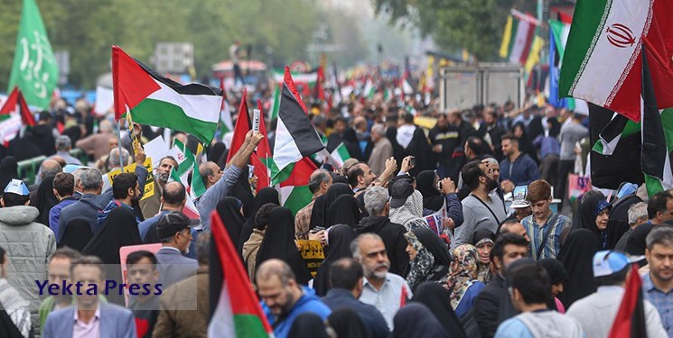 راهپیمایی مردم در سراسر ایران در حمایت از غزه + عکس