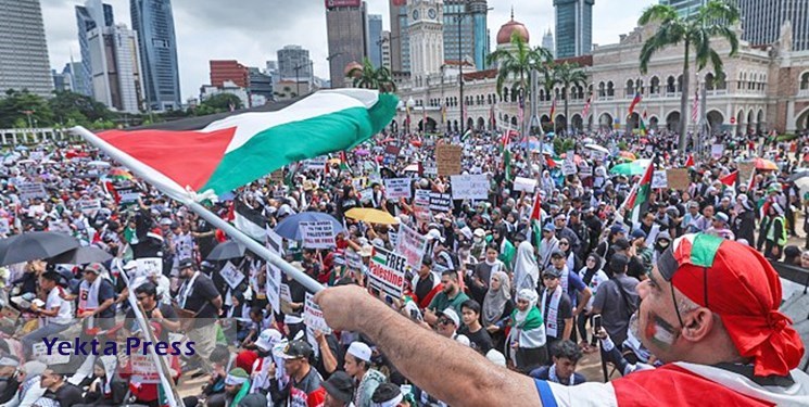 شعار «مرگ بر اسرائیل» هزاران مالزیایی در کوالالامپور