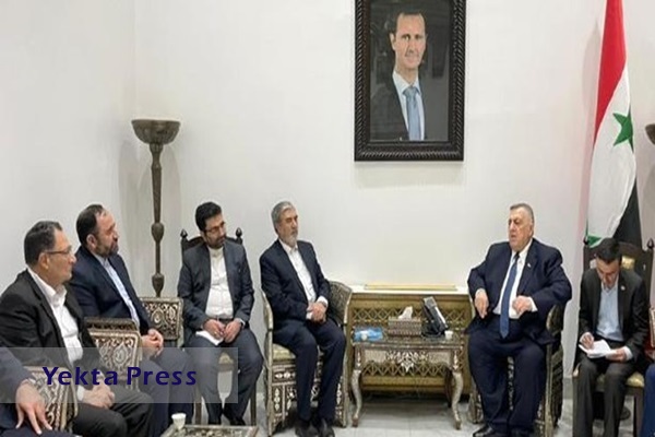 ارائه پیام قالیباف به رئیس مجلس سوریه توسط هیأت پارلمانی ایران