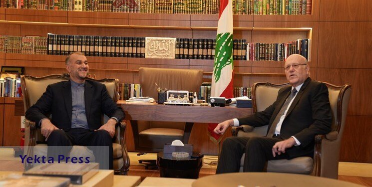دیدار و گفتگوی امیرعبداللهیان با نخست‌وزیر لبنان