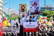 آغاز راهپیمایی روز جهانی قدس و تشییع شهدای کنسولگری ایران در دمشق